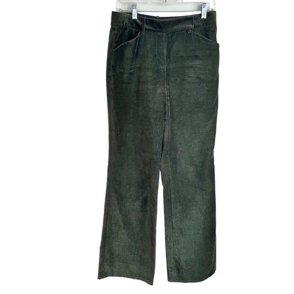Charles Nolan Olive Green Velvet Pants Size 6 New York Designer Academia Soft - Picture 1 of 15
